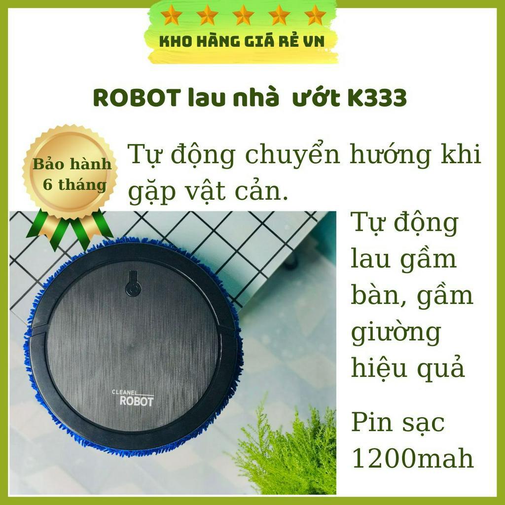 Robot lau nhà ướt máy lau nhà thông minh tự động xoay mô phỏng chế độ lau tay sử dụng pin sạc Model K333- Có bảo hành