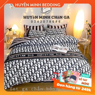 BỘ CHĂN GA VÀ VỎ GỐI  POLY COTTON Ga Chần Bông Mẫu Ib Shop - Bộ Chăn Ga Gối 5 Món Cao Cấp