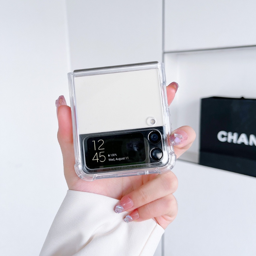 Vỏ điện thoại từ tính inovagen cho samsung galaxy z flip 5, gấp 5, lật 4 lật 3 gấp 3, vỏ bảo vệ toàn diện pc trong suốt, hỗ trợ sạc không dây, chống vân tay