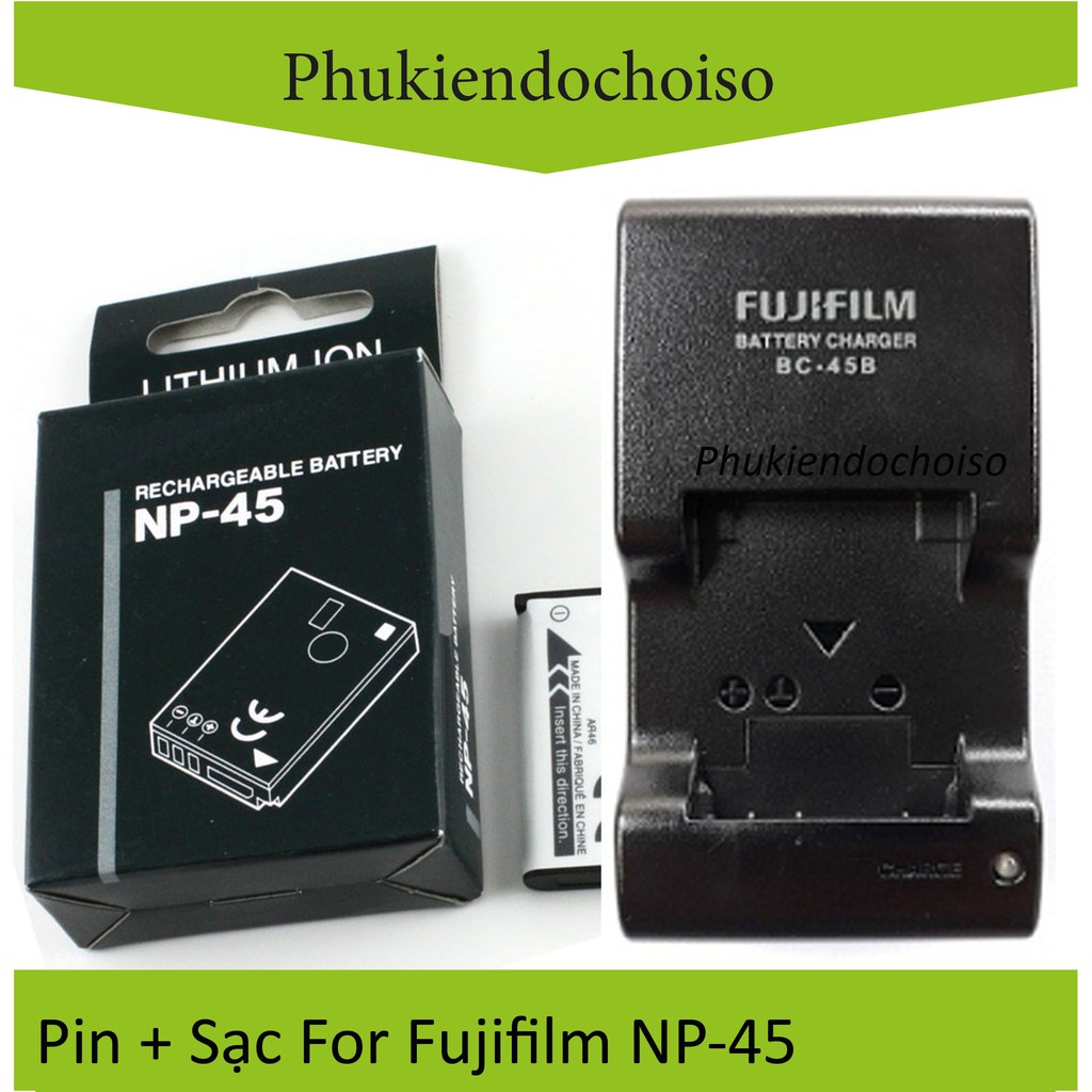 Bộ pin sạc thay thế 1 Pin 1 Sạc máy ảnh Fujifilm NP-45