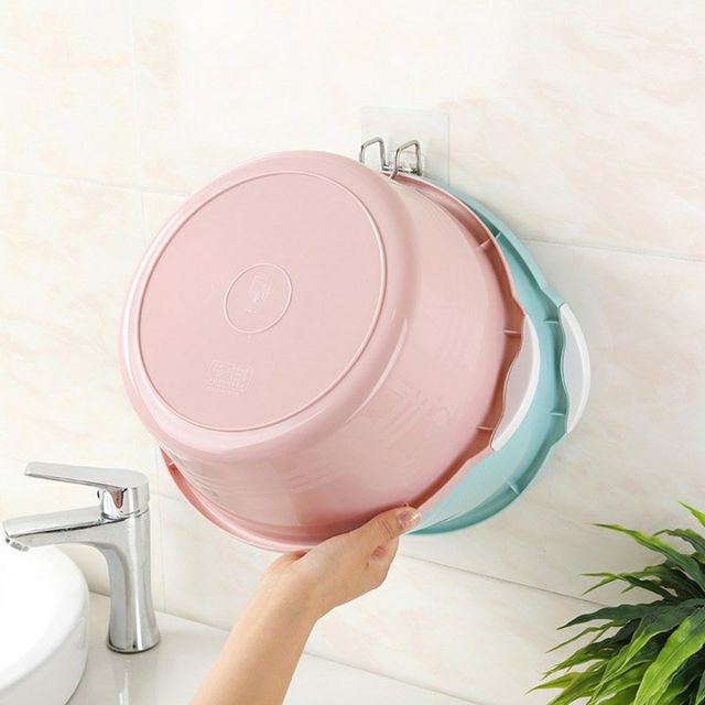 Móc Treo Thau, Chậu, Dung Cụ Nhà Bếp Bằng Inox Dán Tường Chịu Lực 3-5kg Không Cần Khoan