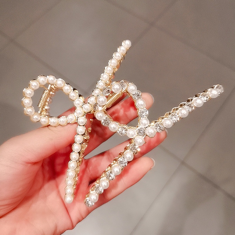 Kẹp tóc ngọc trai kiểu dáng thanh lịch phong cách Hàn Quốc cho nữ