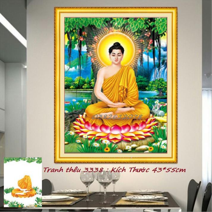 Tranh Thêu Chữ Thập Phật Thích Ca Mâu Ni- Tranh Thêu 3D NCS-NGỌC CHÂU SHOP