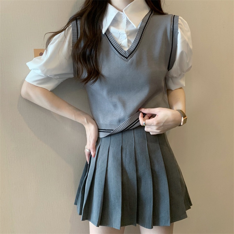 IELGY  Áo polo Dệt Kim Tay Ngắn Thời Trang Dành Cho Nữ