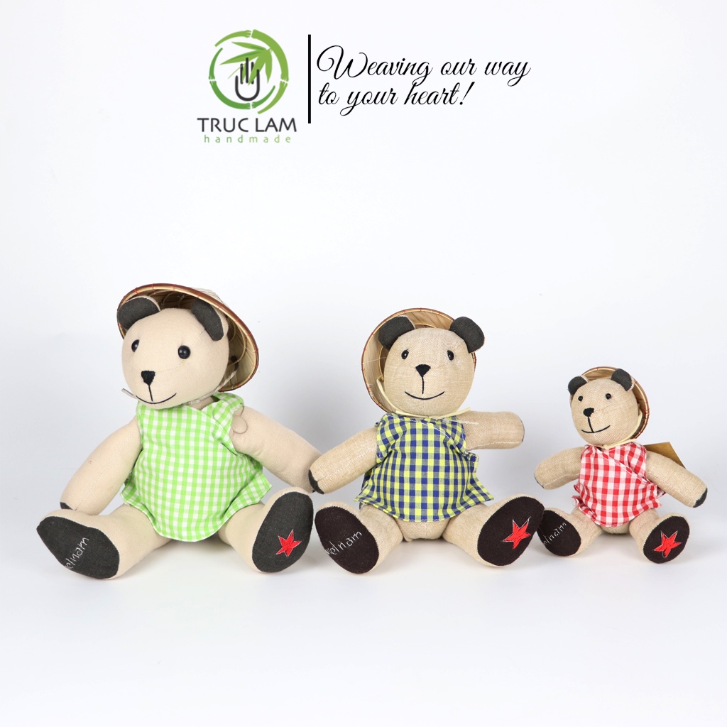 Đồ Chơi Cho Bé Thú Nhồi Bông Gấu Nagu Đội Nón Việt Nam Bông Gòn Cao Cấp – Trúc Lâm Handmade