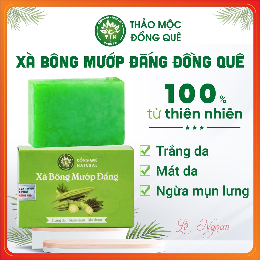 Xà Bông Mướp Đắng Mát Da, Ngừa Mụn Lưng Thảo mộc Đồng Quê