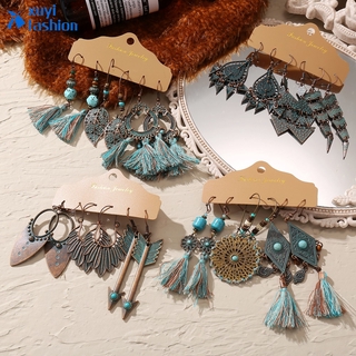 6 Đôi / bộ Bông Tai Acrylic Bộ Retro Hạt Ngọc Trai Thả Bông Tai Nữ Trang Sức Phụ Kiện