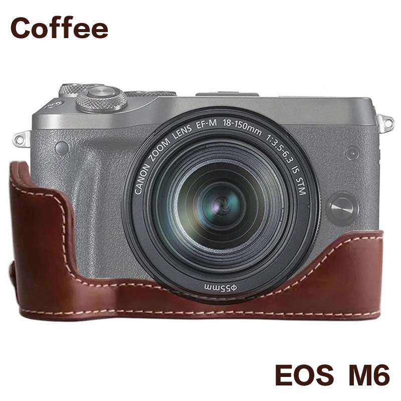 Bao da PU bảo vệ nửa thân dưới tiện lợi dành cho máy ảnh Canon EOS M6 EOSM6