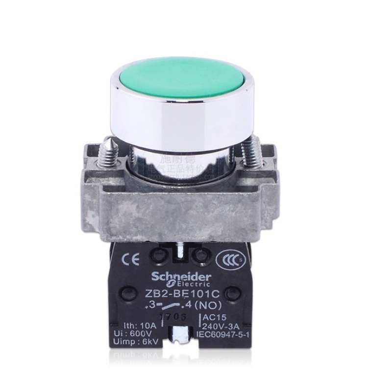 Nút bấm tự reset màu xanh XB2-BA31C phi 22mm