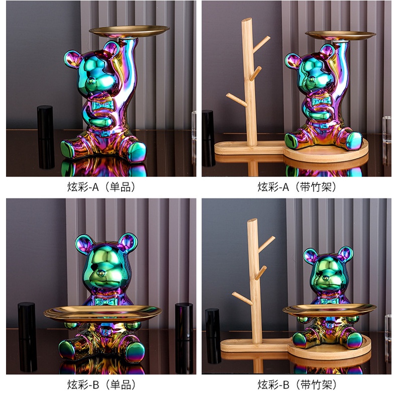 Khay Đựng Chìa Khóa Hình Gấu Trang Trí Phòng Khách