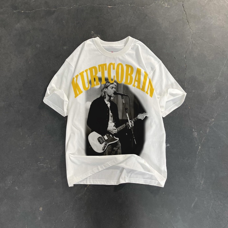 BLANK | Áo Thun KURT COBAIN Tay Lỡ Unisex - Đen/Trắng Cổ Tròn
