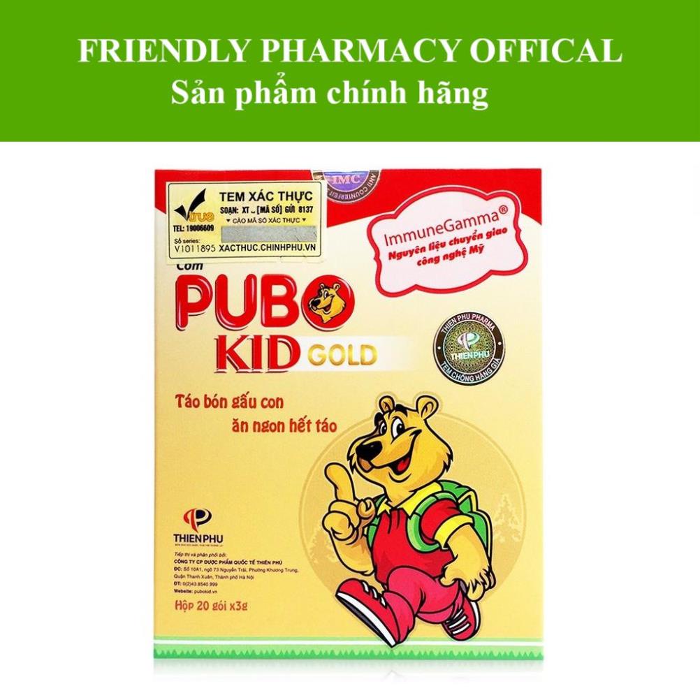 Táo bón gấu con PUBO KID GOLD – ăn ngon không lo táo ở trẻ, giúp tăng cường chuyển hóa và hấp thu (20 gói)