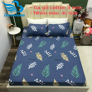 Bộ ga gối cotton 100% hàng nhập khẩu nhiều màu