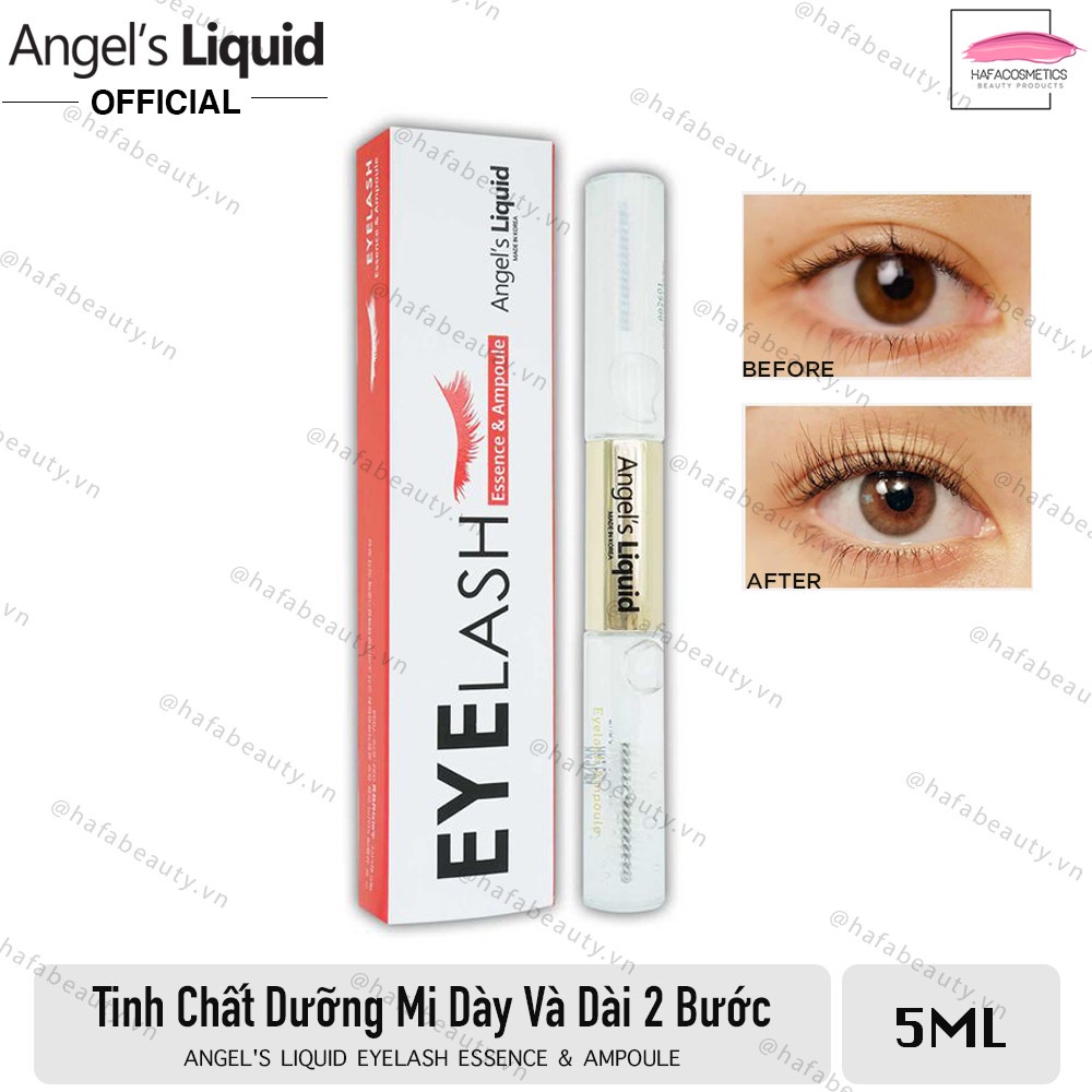 Tinh Chất Dưỡng Mi Dày Và Dài 2 Bước Angel's Liquid Eyelash Essence &amp; Ampoule 5ml _ Angel’s Liquid Chính Hãng