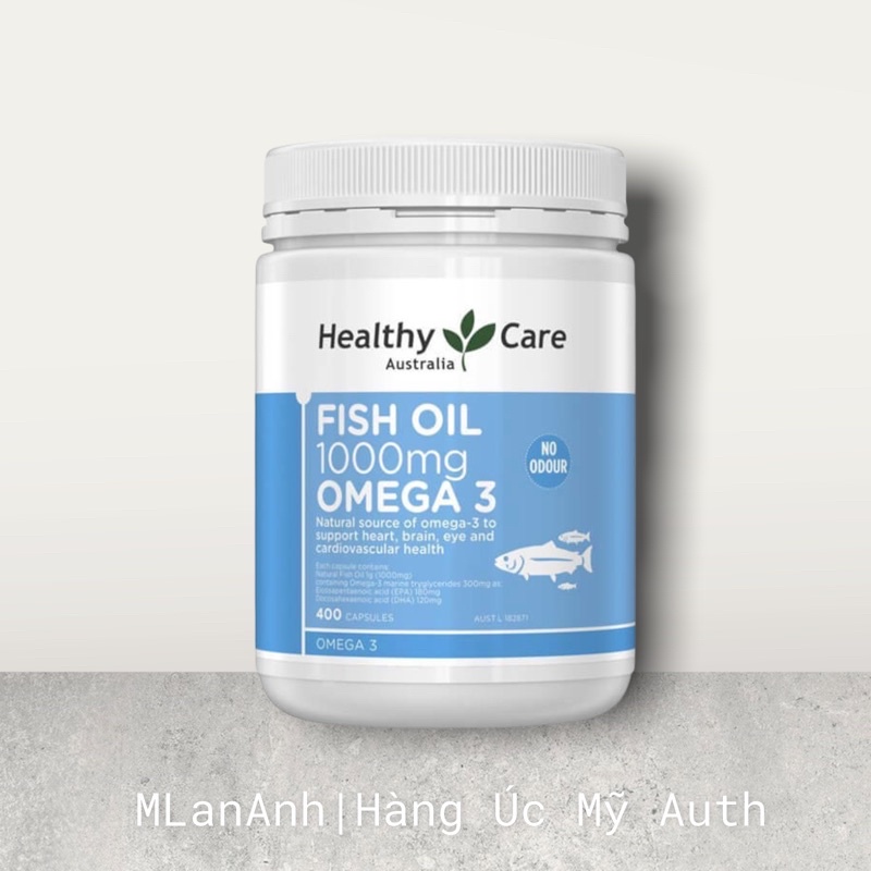 Hàng Úc (sẵn, đủ bill) - Dầucá Omega 3 Fish Oil Healthy Care 400 viên