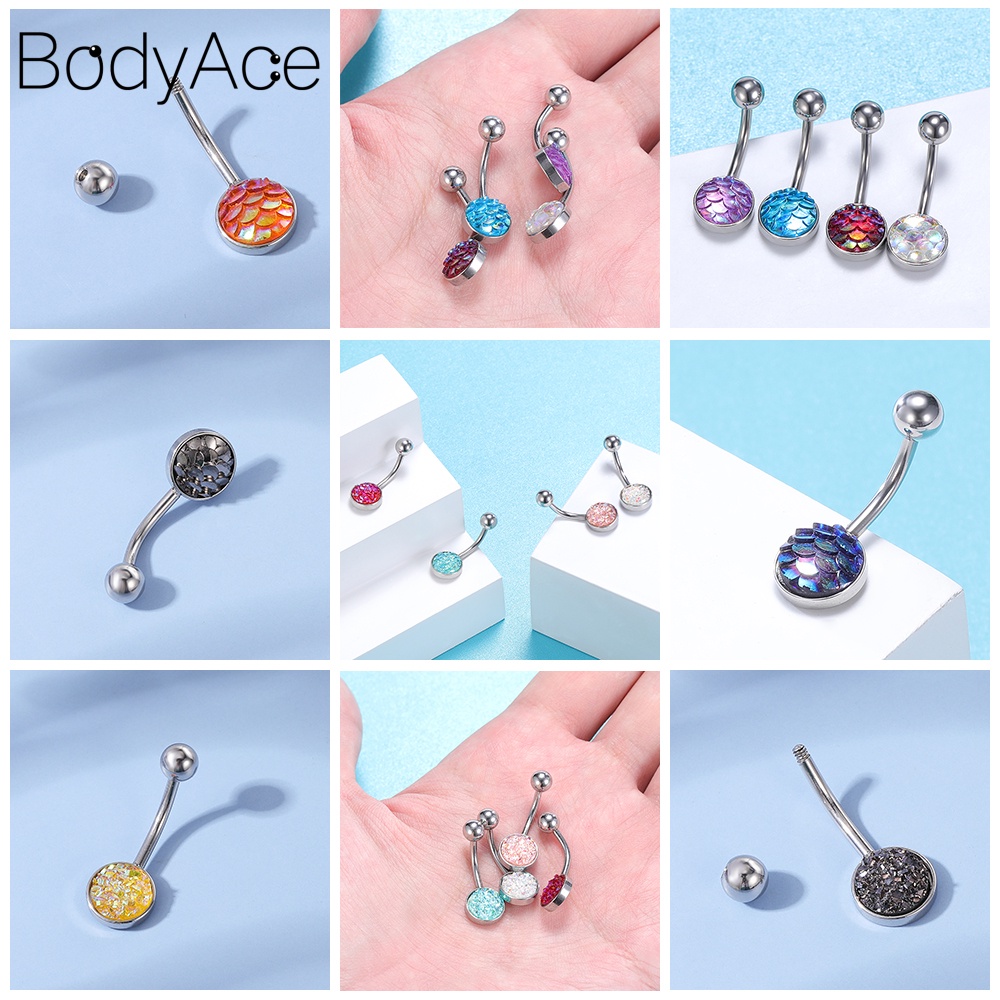 1 Bộ Khuyên Rốn Hình Hoa Và Bướm Bằng Thép Y Tế