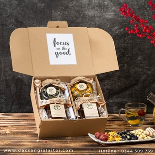 Hộp Quà Tặng Sang Trọng 2022 Từ Mật Ong, Trà Thảo Mộc - Quà Tặng Mẹ, Bạn Gái CTG309