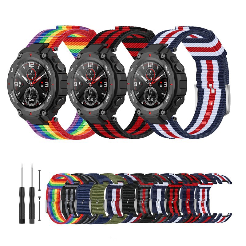 Dây Đeo Vải Sọc Thể Thao Cho Đồng Hồ Thông Minh Xiaomi Huami Amazfit Trex A1918