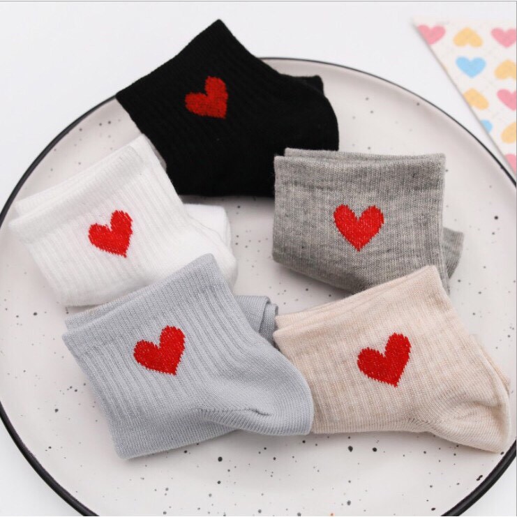 (CHỌN MÀU) VỚ TẤT HÌNH TIM NHIỀU MÀU MẪU MỚI TRENDY BUKAO