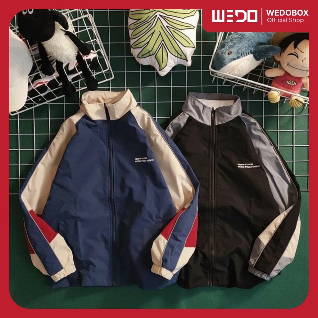 Áo Khoác Dù Unisex MEZOU Kiểu Zip Kéo Phối Cổ Cao 2 Lớp Dày Dặn Phối Màu Cá Tính Ulzzang Vintage Hot Trend Mới