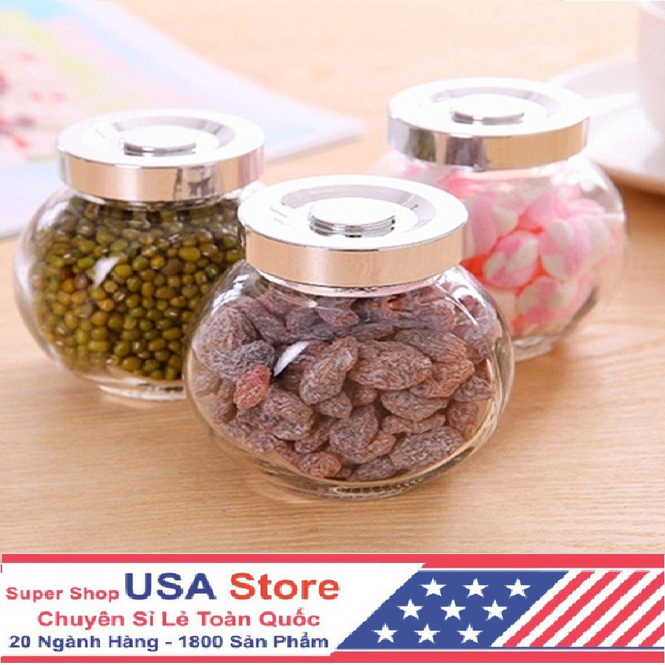 Lọ Thủy Tinh Đựng Gia Vị Tứ Quý Có Nắp (Shop Một Giá 9.9k)
