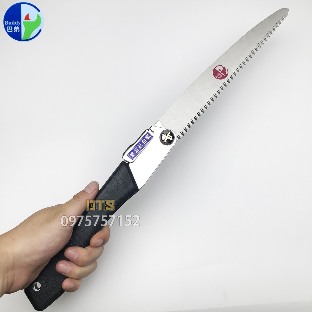 Cưa gỗ cầm tay đa năng Nhật Bản Buddy lưỡi dài 240mm, cưa cành cán xếp, cưa gấp gọn an toàn lưỡi dạng 3D tăng độ sắc bén