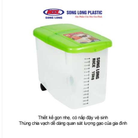 THÙNG GẠO 10kg Song Long tiện lợi gọn gàng chất lượng tốt
