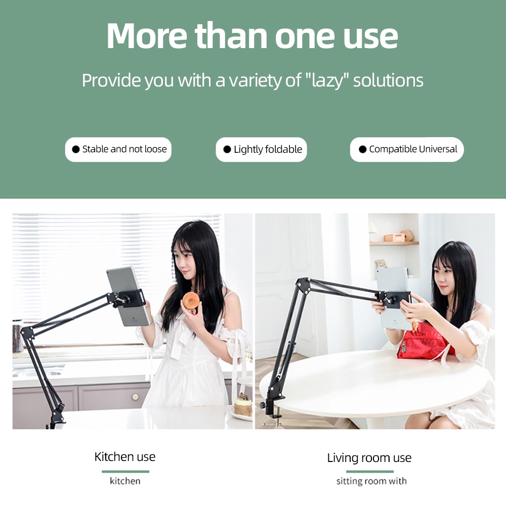 ACCEZZ 360 ° Kẹp Giá đỡ Điện thoại Lười dài Linh hoạt Giá đỡ Đầu giường Chân đế Máy tính để bàn Giá đỡ Đa năng cho Máy tính bảng Huawei Samsung