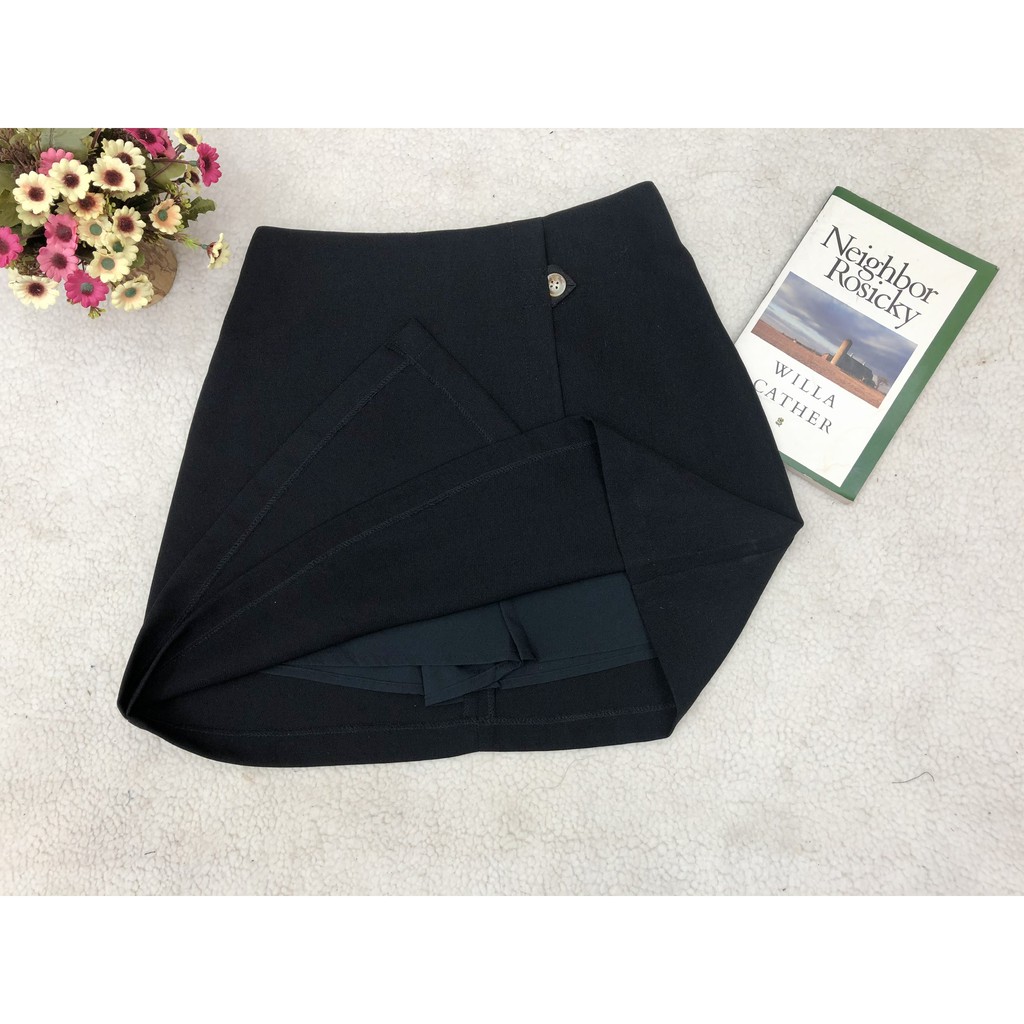 Chân váy chữ A ngắn cạp cao, chân váy vạt chéo có lót quần, Hàng thiết kế Hachidesigns | BigBuy360 - bigbuy360.vn