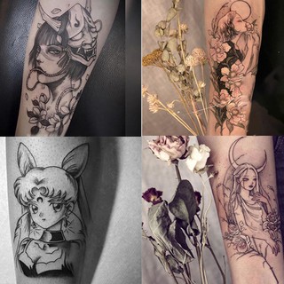 [Hàng mới về] Set 30 miếng dán hình xăm chống thấm nước lâu trôi hình thủy thủ mặt trăng