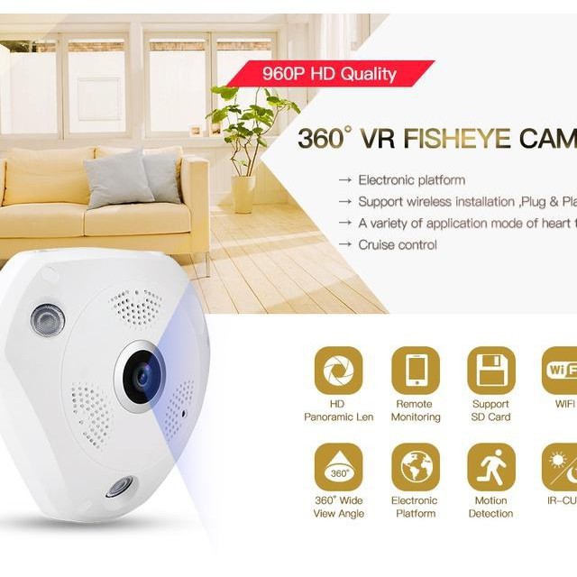 XẢ KHO - BÁN VỐN Camera IP VR Cam Giám Sát 360 Độ + Tặng Kèm Nguồn 12V-2A - BBL01 KJGHFUROT9578