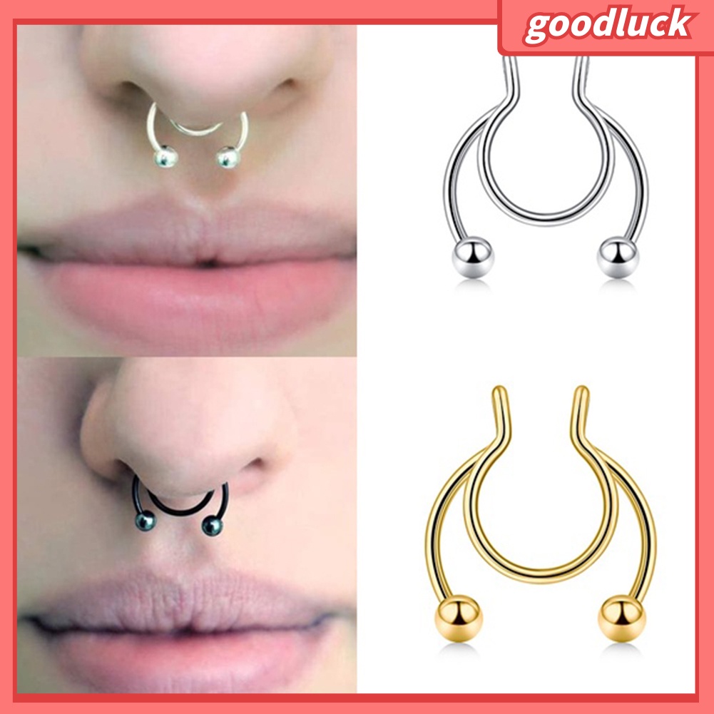 Unisex Thời trang Thép không gỉ Xỏ Mũi Kẹp Vòng Phụ kiện Đồ trang sức