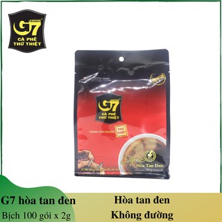 [Trung Nguyên G7] G7 Hòa tan Đen - Không Đường - Bịch 100 gói 2g - Cafe Hoà Tan Trung Nguyên