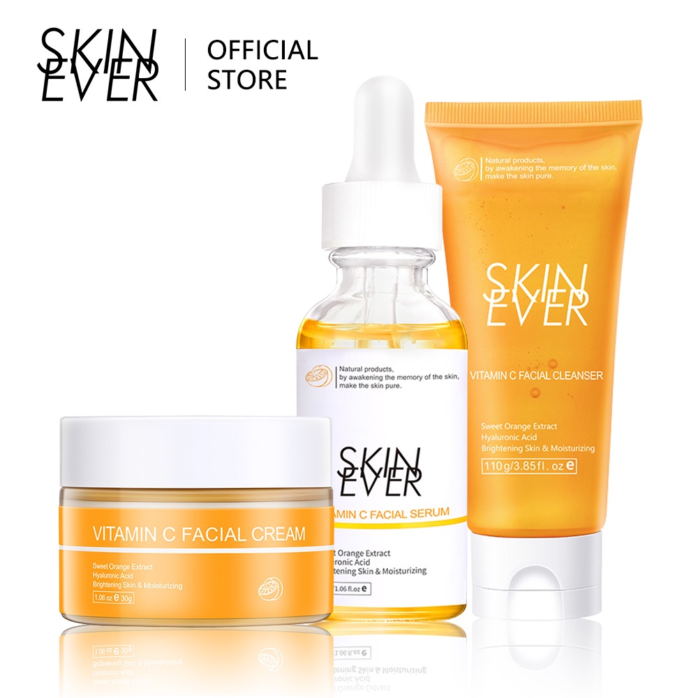 Set 3 Sản Phẩm Chăm Sóc Da SKIN EVER Cấp Vitamin C Làm Trắng Dưỡng Ẩm Chăm Sóc Da Hiệu Quả