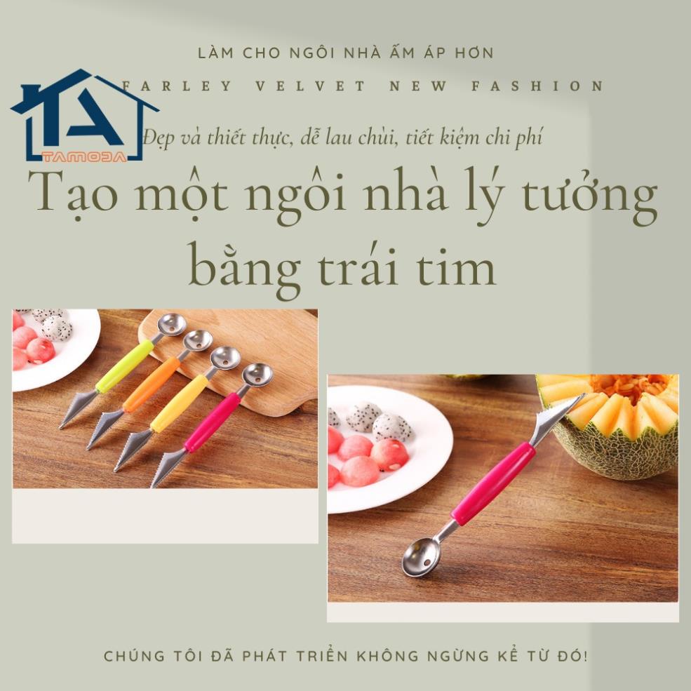 Dao tỉa 2 đầu inox nạo tạo hình trái cây củ quả thẩm m