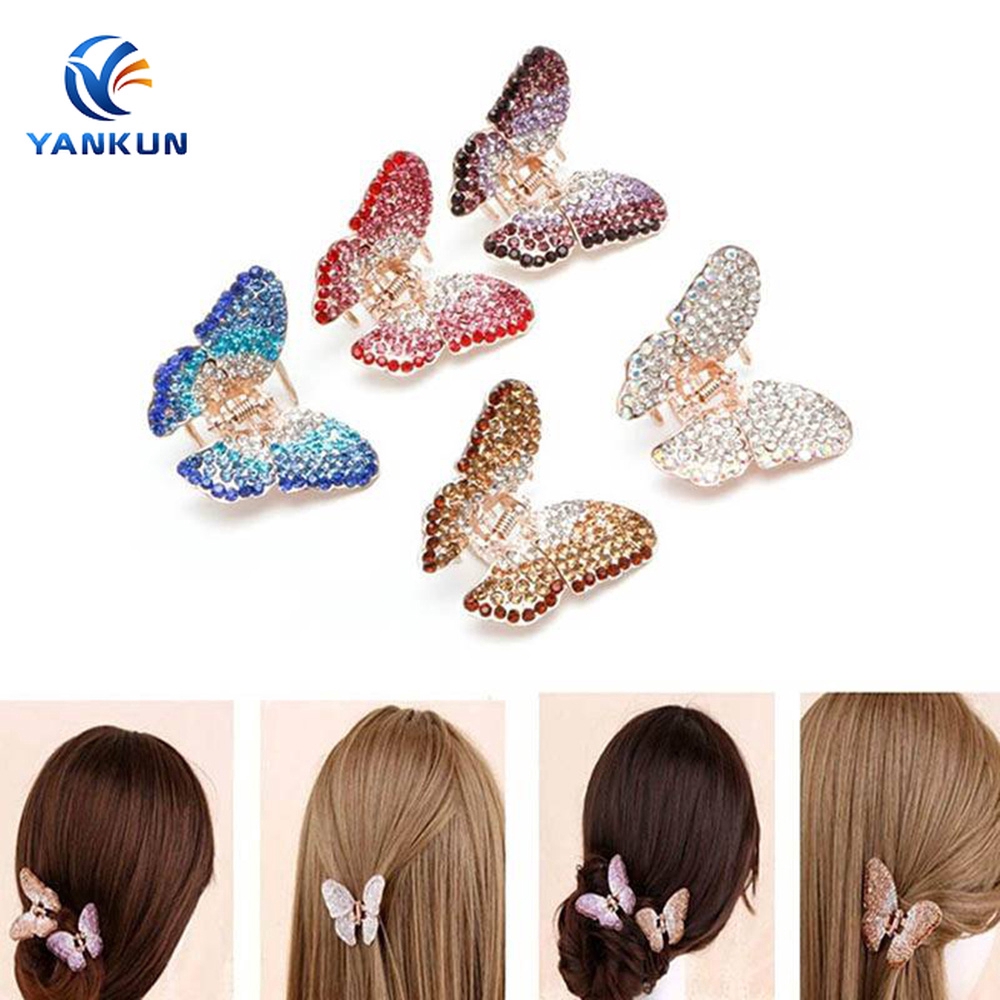 Phụ kiện trang trí tóc hình bướm đính đá xinh xắn dành cho nữ