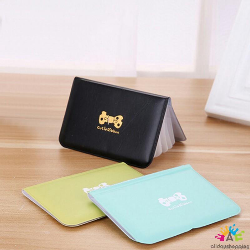 PU Leather Card Holder Women Girls ID Card Passport Card Wallet Bag