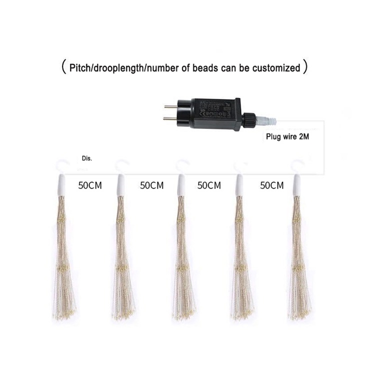 BỘ DÂY ĐÈN LED PHÁO HOA  5 PHÁO BÔNG 5M 600 LED, Dùng điện 220V