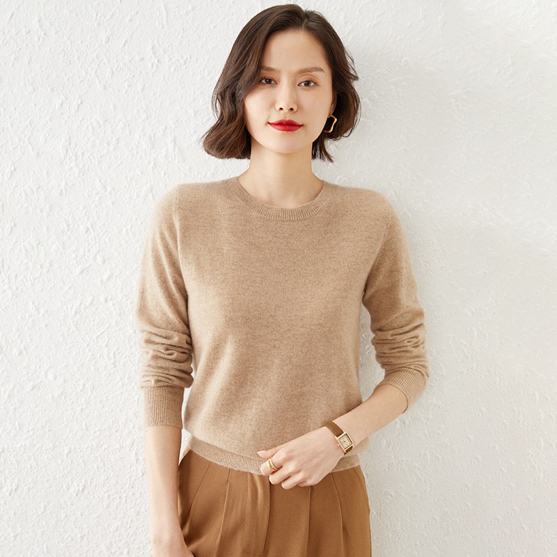 Áo Sweater Dệt Kim Dáng Rộng Tay Dài Trọng Lượng Nhẹ Thời Trang Cho Nữ