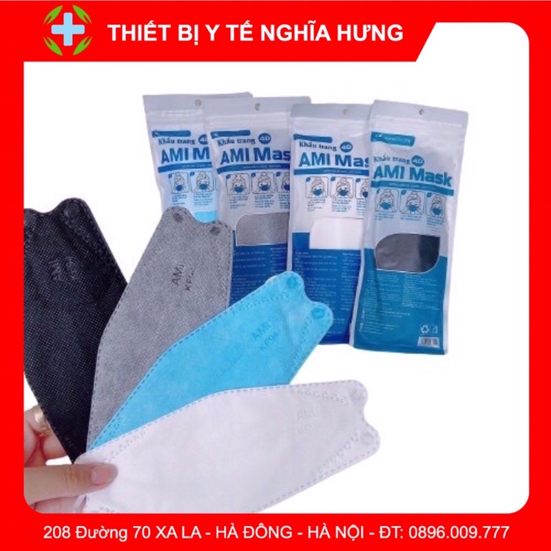 Khẩu trang 4D Kháng Khuẩn AMI Mask Set 10 Cái Vào 1 Gói