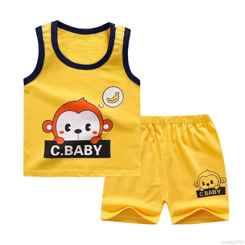 Set Áo Thun Lỗ &amp; Quần Short Cho Bé Trai &amp; Gái