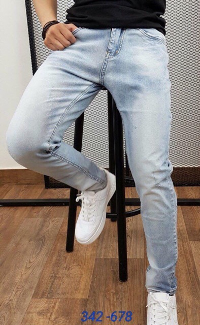 Quần jeans nam thời trang wax trơn Full 1 màu
