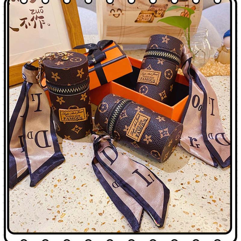 Túi nhỏ đựng son môi mini phong cách retro có móc khóa