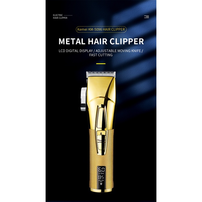 Tông đơ Kemei KM-5096 7000RPM sử dụng điện không dây tạo đường cắt tóc cực chính xác