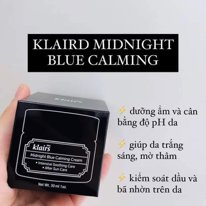 Kem Dưỡng Ẩm Ban Đêm Klairs Midnight Blue Calming Cream 30ml