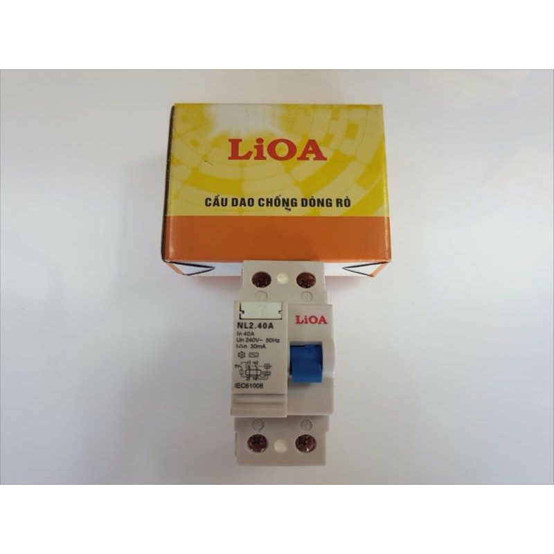 Cầu dao chống giật (APTOMAT) LIOA 25A - 32A - 40A dòng rò 30 mA, loại 2 cực (cầu dao chống dòng rò).