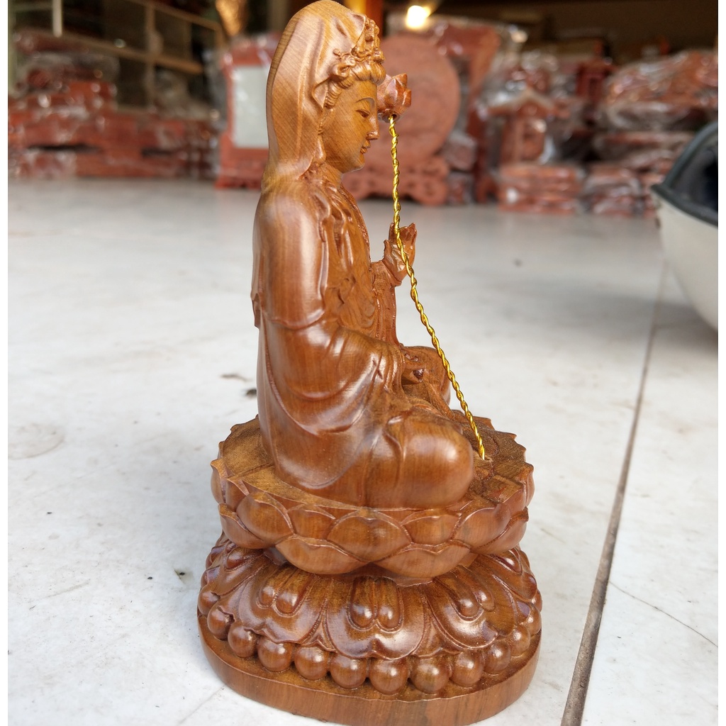 Đại Thế Chí Bồ Tát - Gỗ Bach Xanh - Cao 15cm