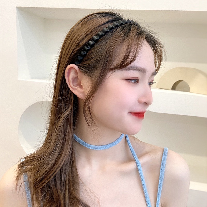 Băng Đô Cài Tóc Rửa Mặt Màu Đen Đơn Giản Chống Trượt Kiểu Hàn Quốc Thời Trang Cho Nam Nữ