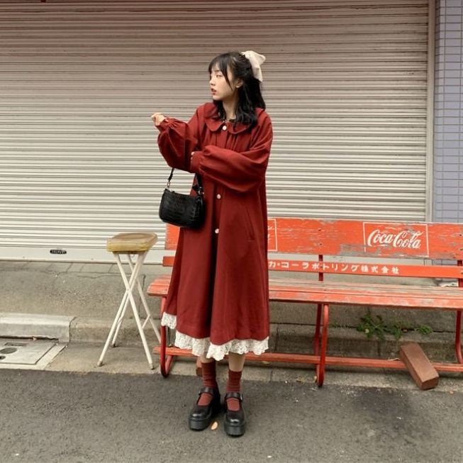 Đầm Dài Tay Cổ Búp Bê Xinh Xắn Dành Cho Nữ