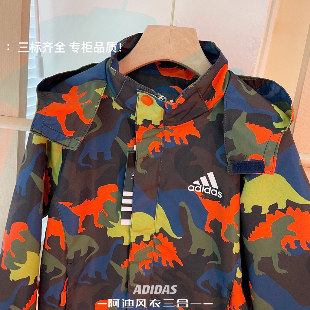 Áo khoác cho bé trai - Áo gió hoạ tiết 2 lớp Adidas cho bé trai size 100-150